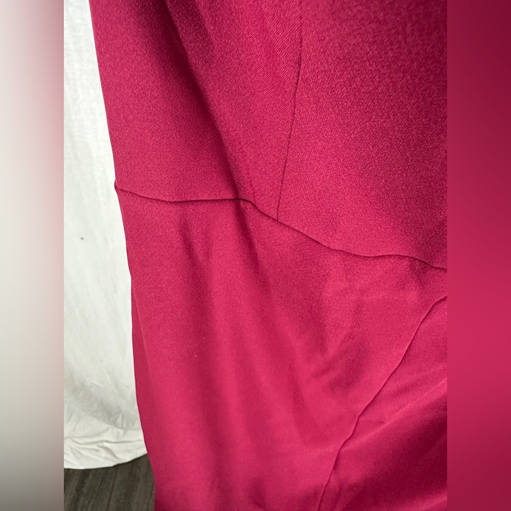 Dessy Collection Burgundy Off-The-Shoulder Notch Trumpet Gown Size 12 NWT - Picture 16 of 17